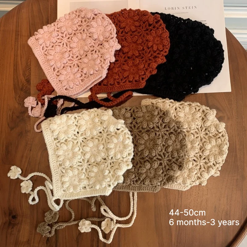 Baby Hat Beanie - Babyhoed 44-50cm Handgemaakte gebreide oorkapmuts voor