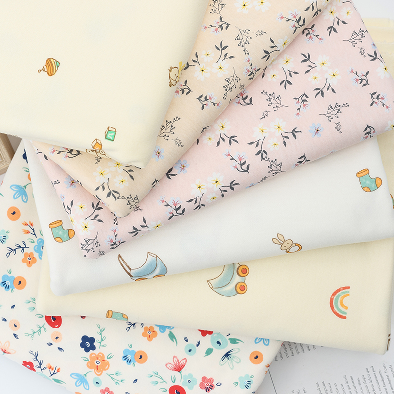 Baby Clothing Sewing - Dikke Elastische Puur Katoenen Bedrukte Gebreide