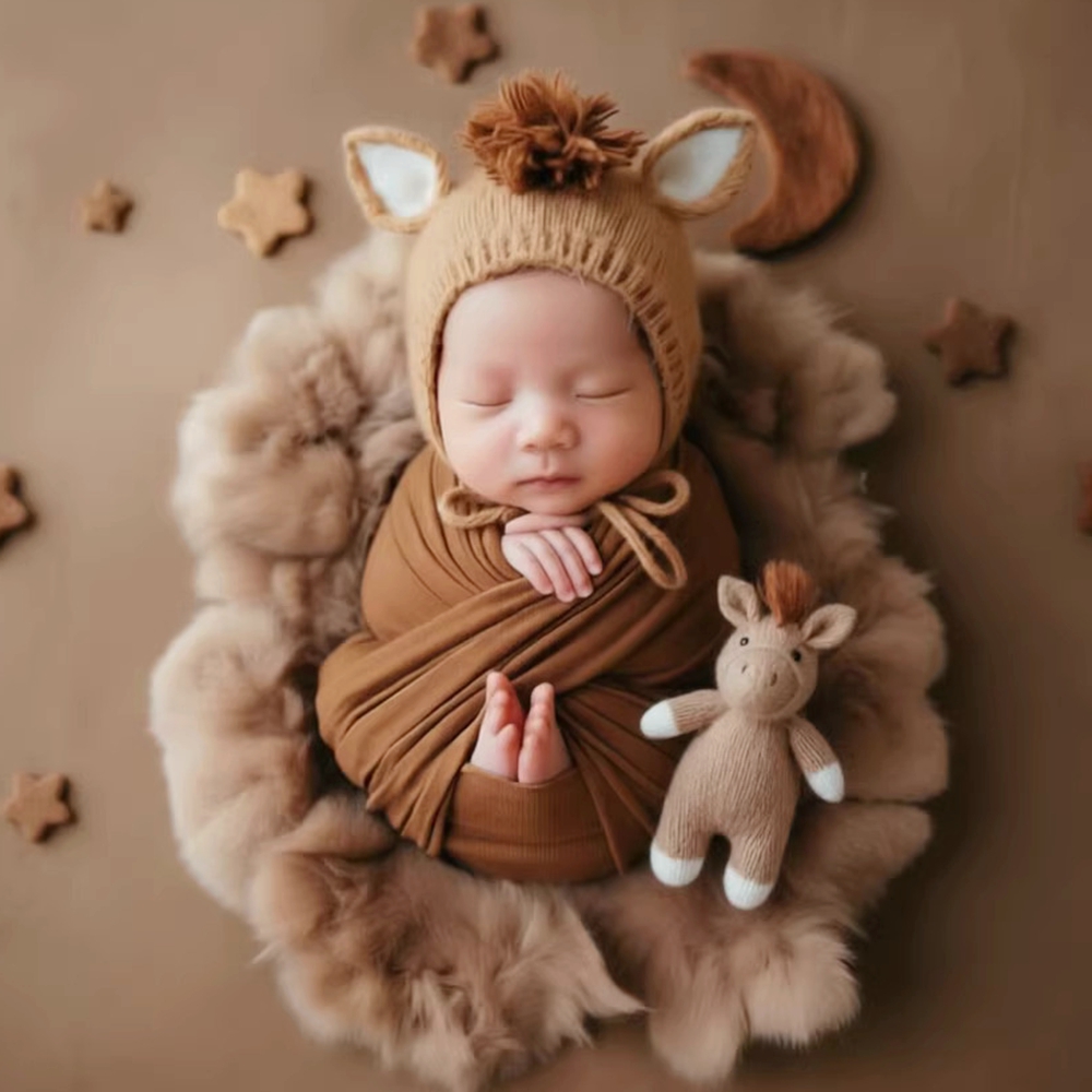 Gebreide paardenmuts met pop,  - Baby Hat Beanie recensie en prijs
